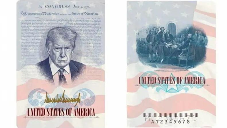 АКШда Трамптын портрети паспорттун мукабасына жайгаштырылат