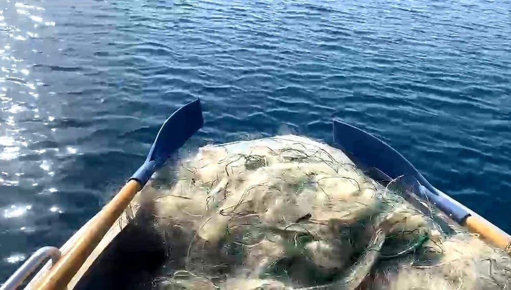 Токтогул суу сактагычынан мыйзамсыз балык уулоочу торлор алынды