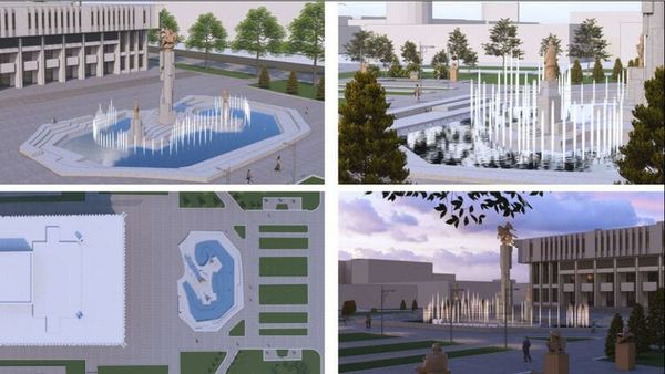 Бишкектеги филармониянын алдындагы фонтандар жаңыланат