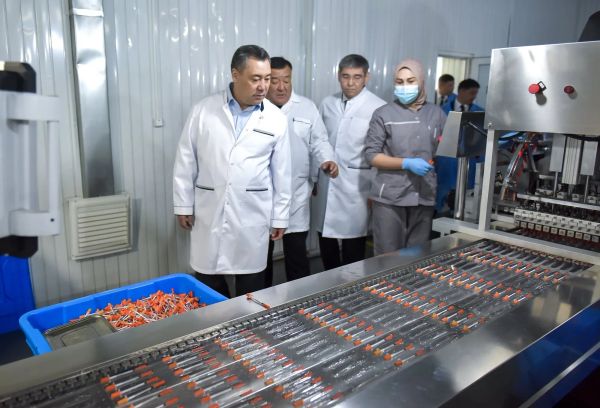 Президент 268 млн сом инвестициялык каражат салынган "Медимпекс" ишканасына барды