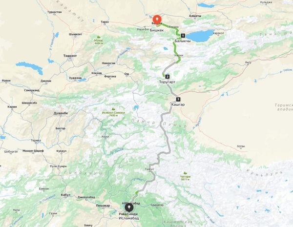 Кыргызстан-Кытай-Пакистан транспорттук маршруту ишке кирди