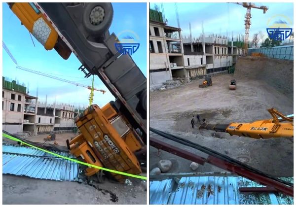 Бишкектеги курулушта автокран оодарылып, компанияга айып пул салынды