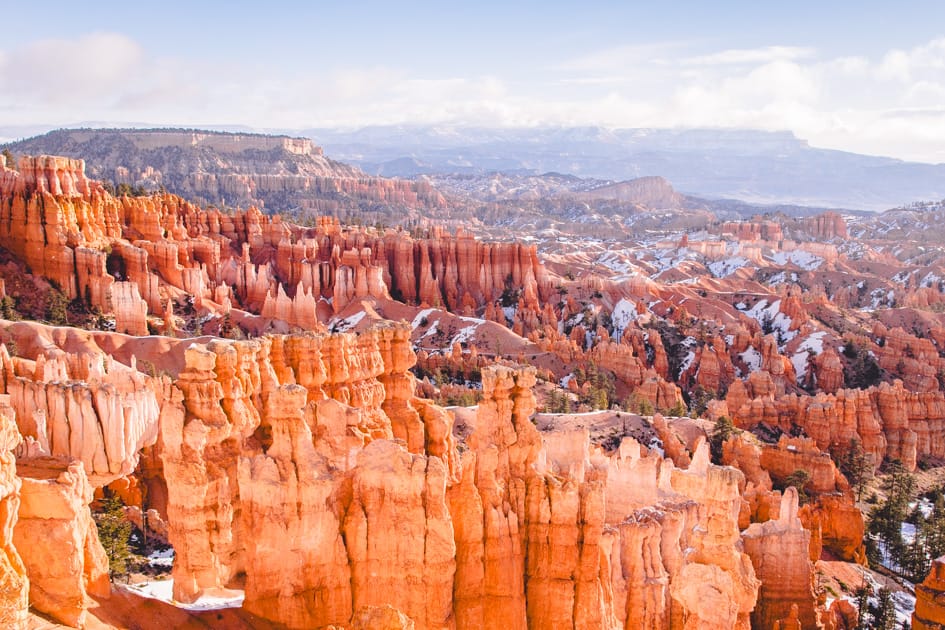 Golden light after sunrise at Bryce Canyon National Park
