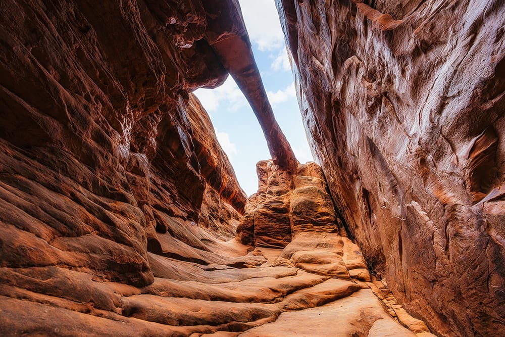 Surprise Arch found in the permitted Fiery Furnace within Arches National Park