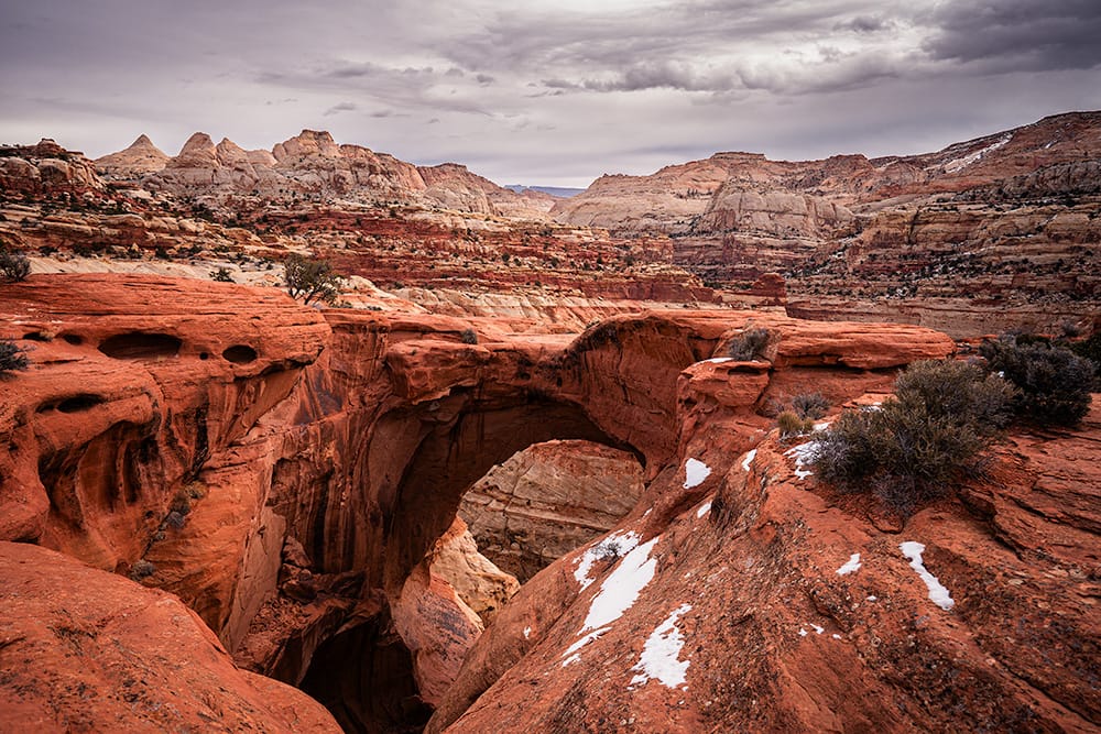 Cassidy Arch overlooking Grand Wash in Capitol Reef National Park. © Roaming the Southwest