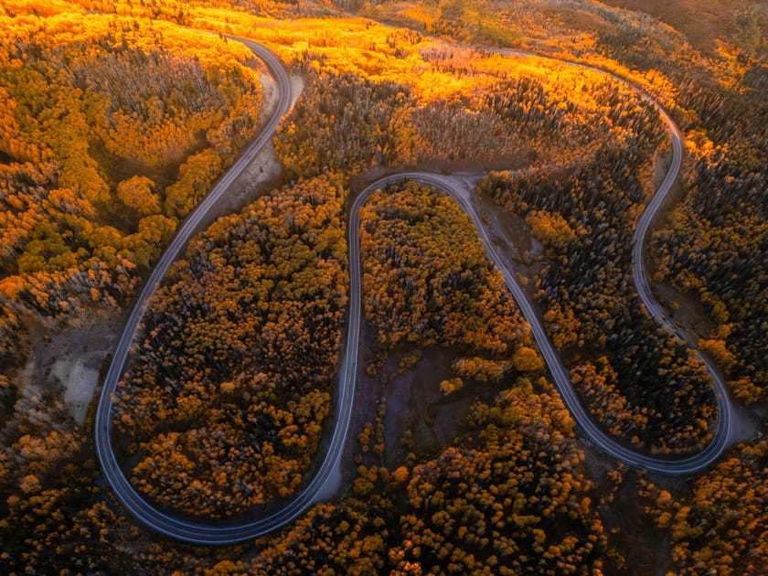 Switchbacks leading up to the top of the Grand Mesa in Western Colorado