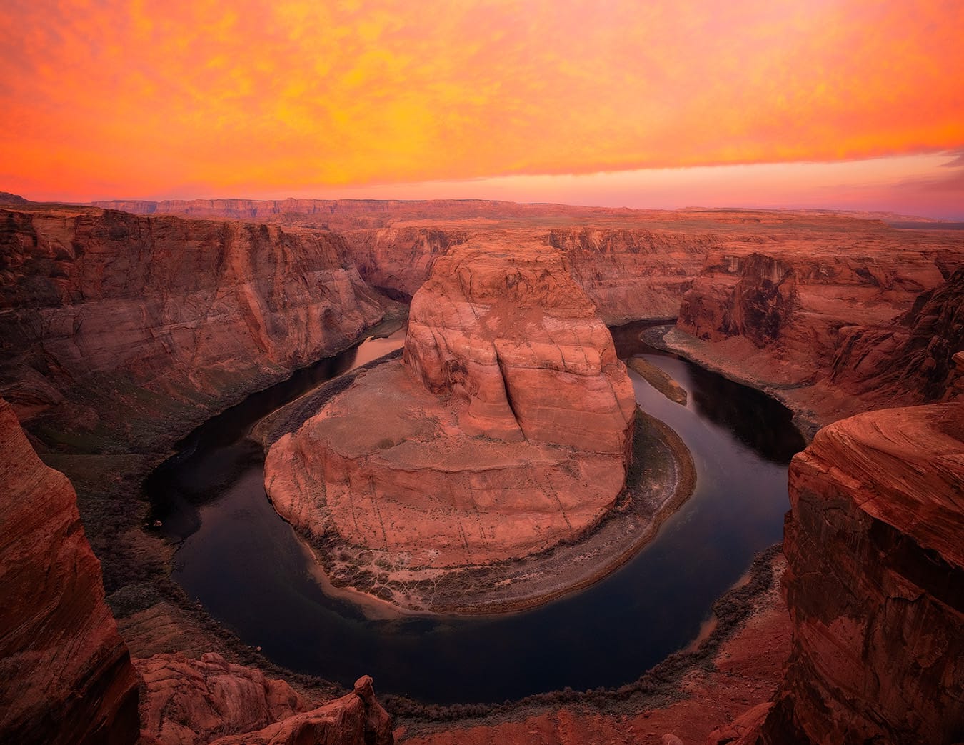 Stitched pano of 6 images shot at 20mm to create this scene of Horseshoe Bend in Arizona shot during sunrise in February 2026.