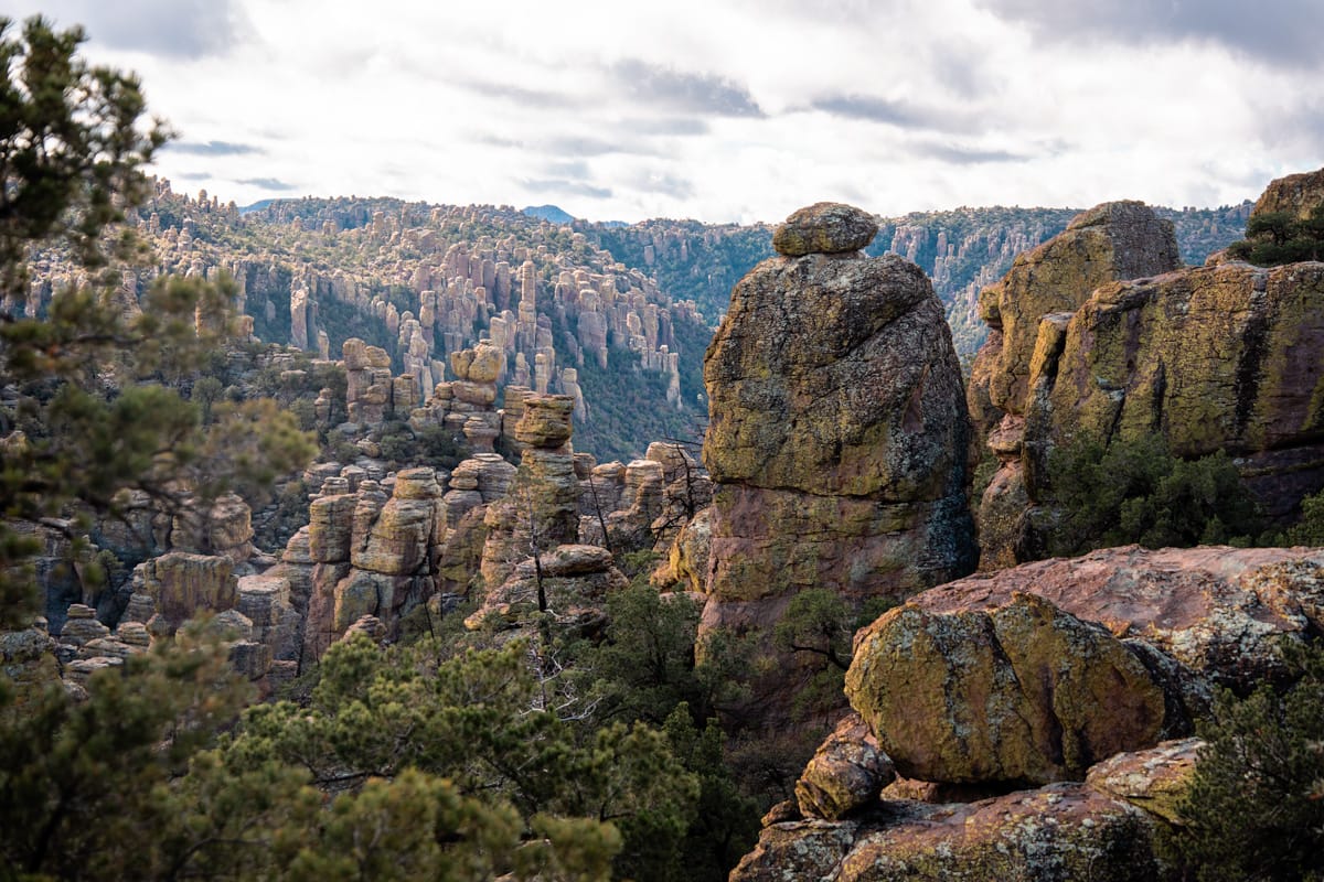 The iconic hoodoos Chiricahua National Park is known for, along the Echo Canyon Trail to the Grottoes. © Roaming the Southwest