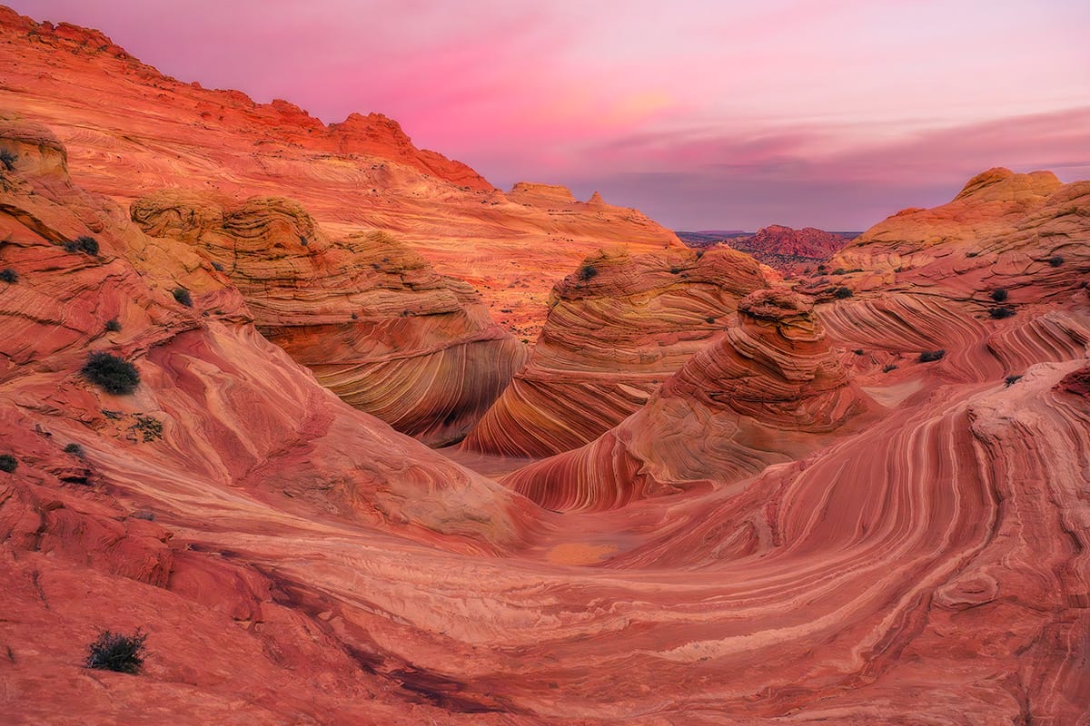 Sunrise at the Wave, Arizona about one hour from Horseshoe Bend.
