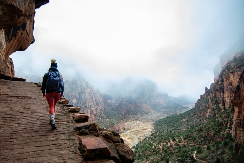 Heading up to Scout's Lookout below Angel's Landing in Zion National Park. © Roaming the Southwest