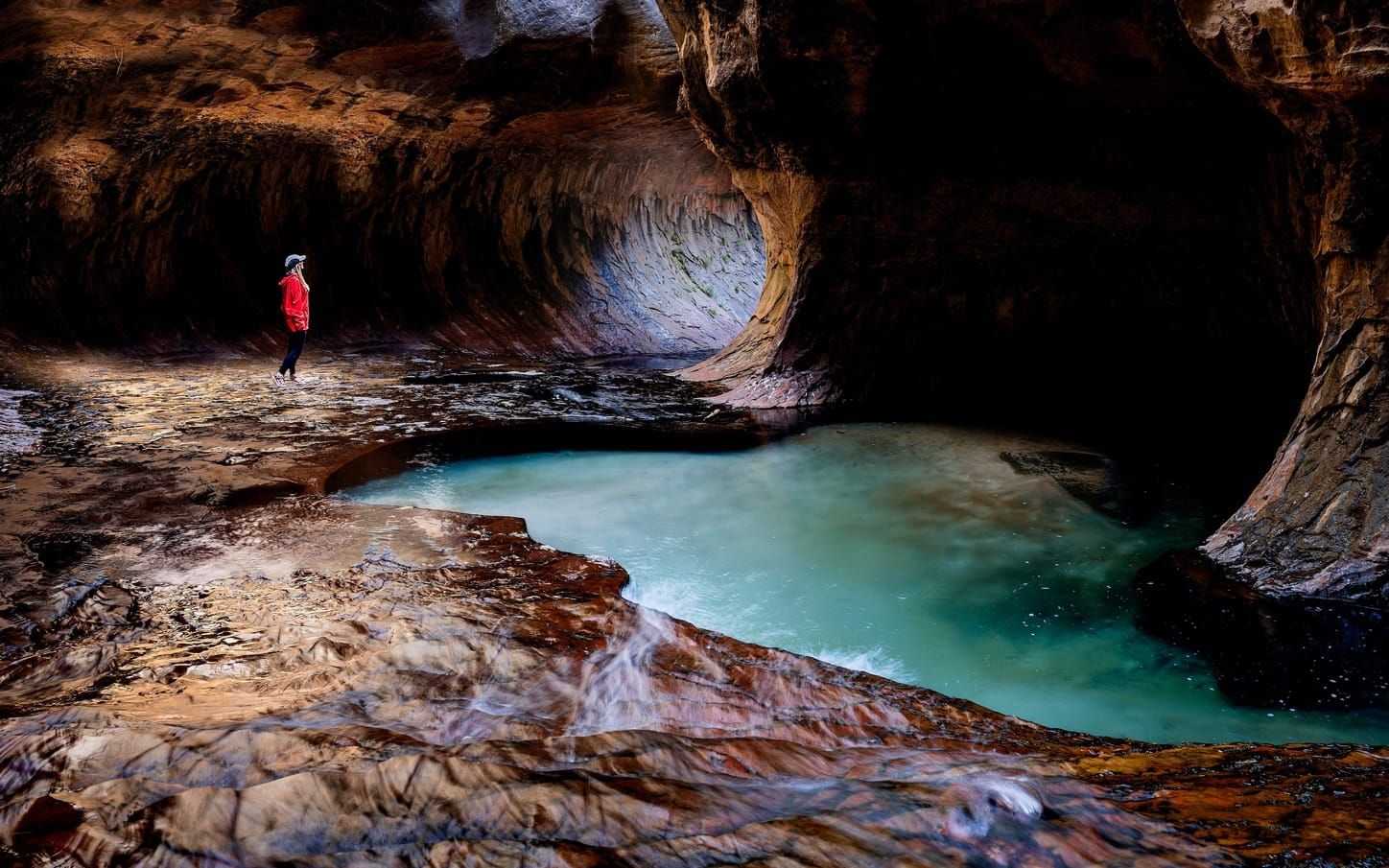 The Subway hike in Zion National Park, Utah, featuring the canyon's iconic slot canyon.