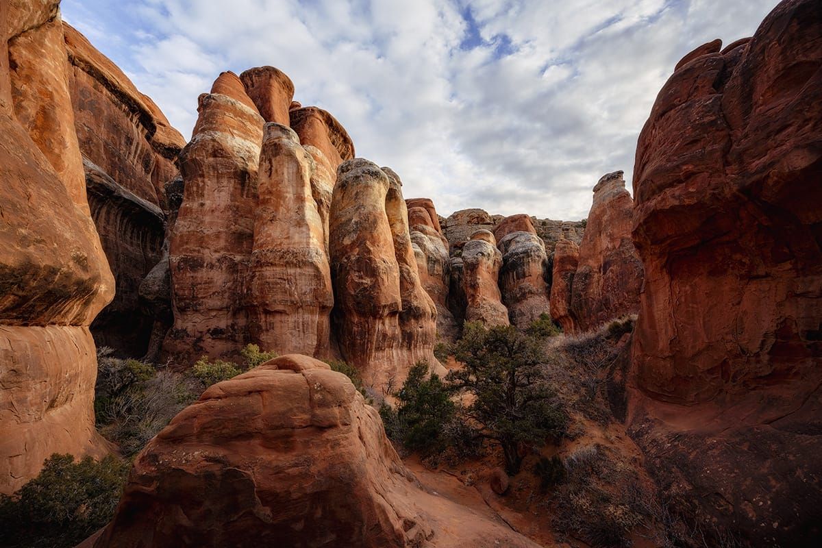 Rock Formations within the Fiery Furnace in Arches National Park outside of Moab, Utah
