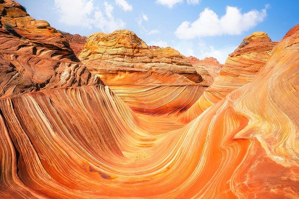 The Wave is located in Coyote Buttes North within the Paria Canyon-Vermilion Cliffs Wilderness in northern Arizona.