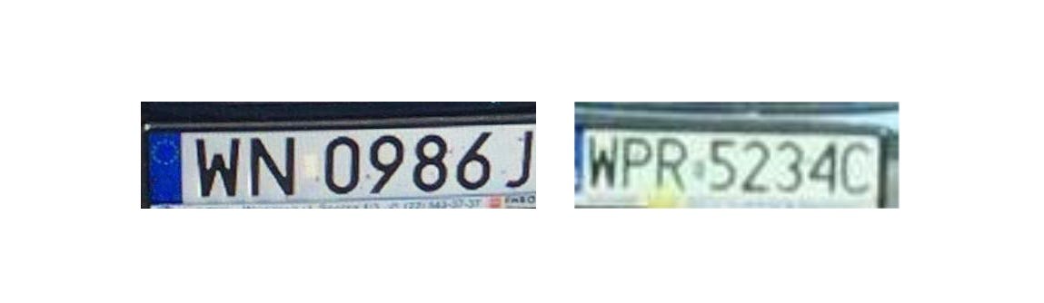 car plate number photo
