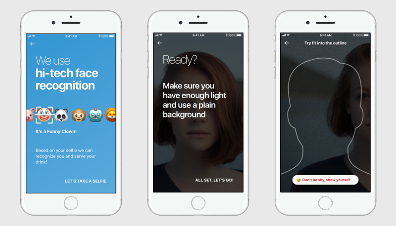 face-recognition feature: steps in the app