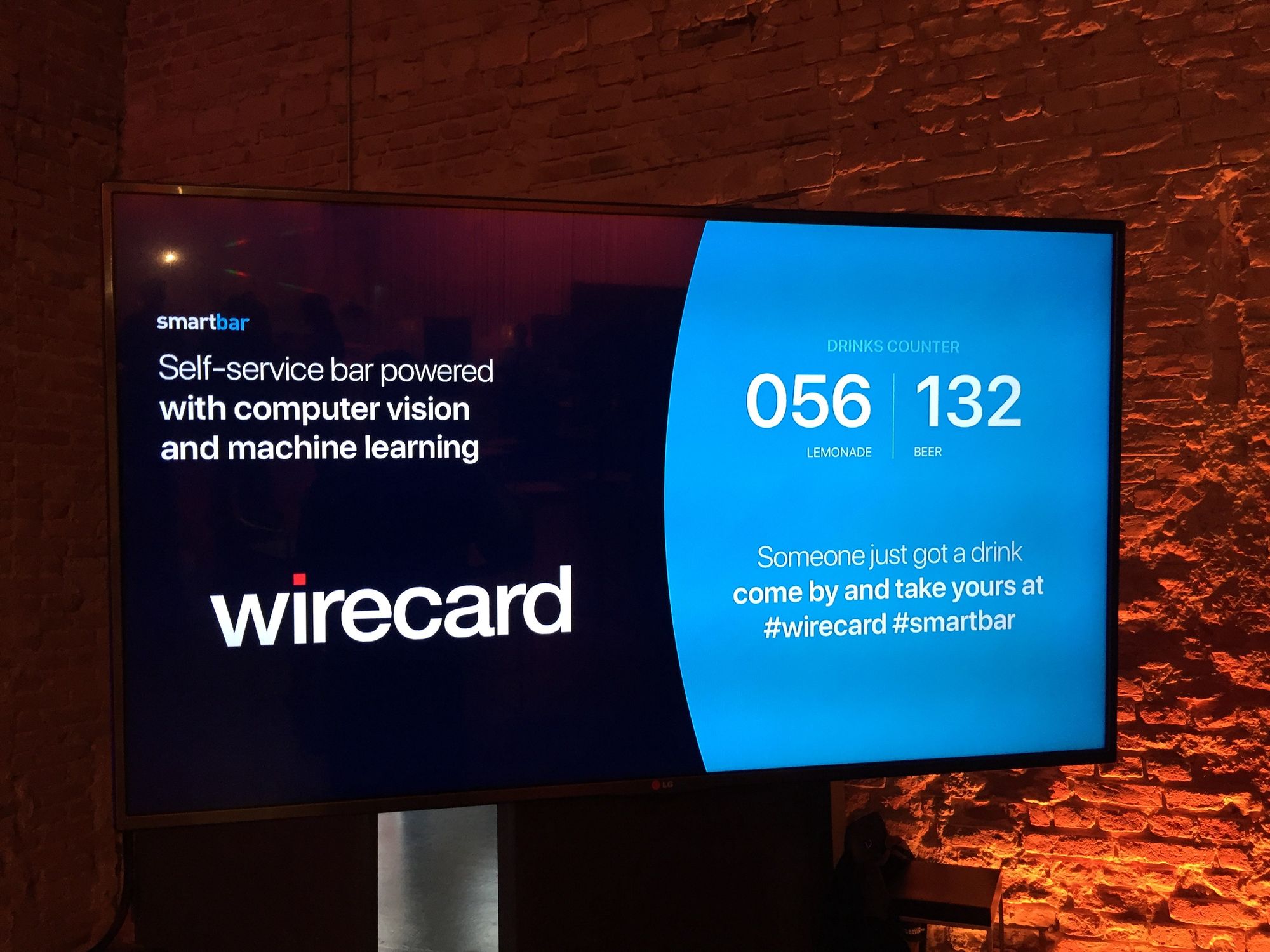 slide presenting live drink counter: lemonade vs beer