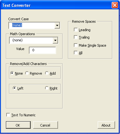 Excel Change Case Dialog Window