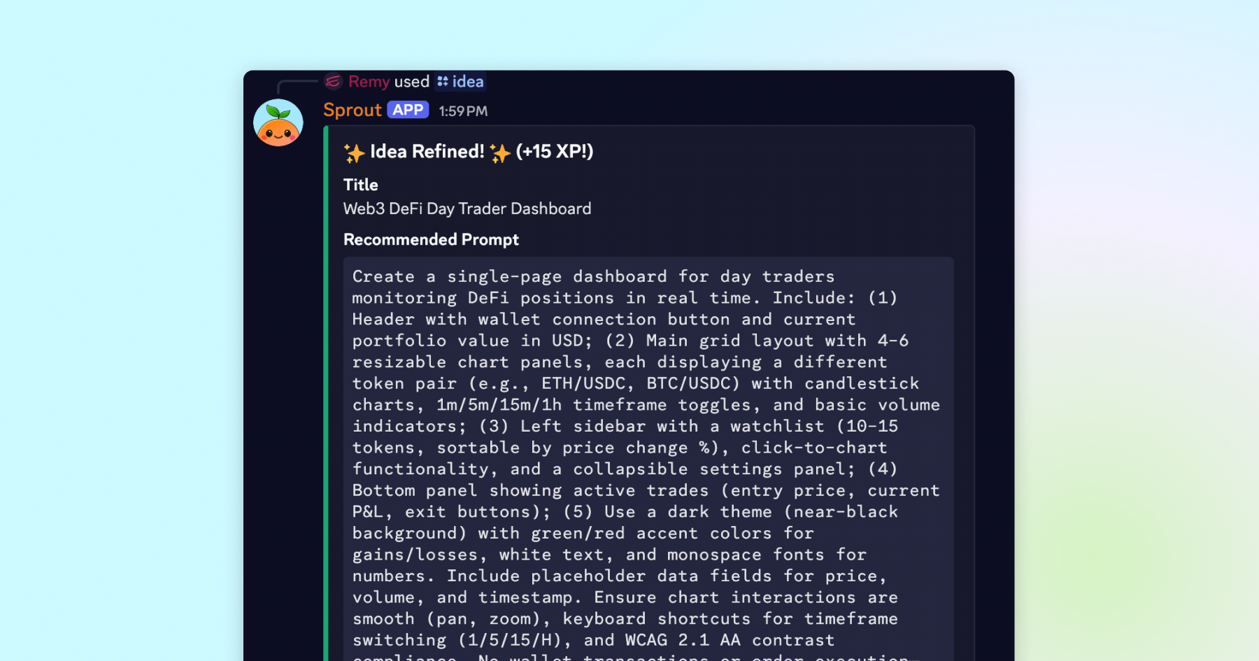 Idea Lab Discord channel prompt