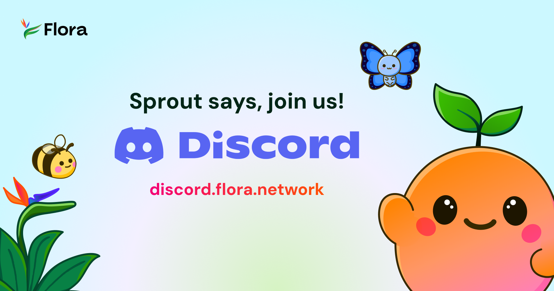 Flora Network logo and Sprout with Discord roles