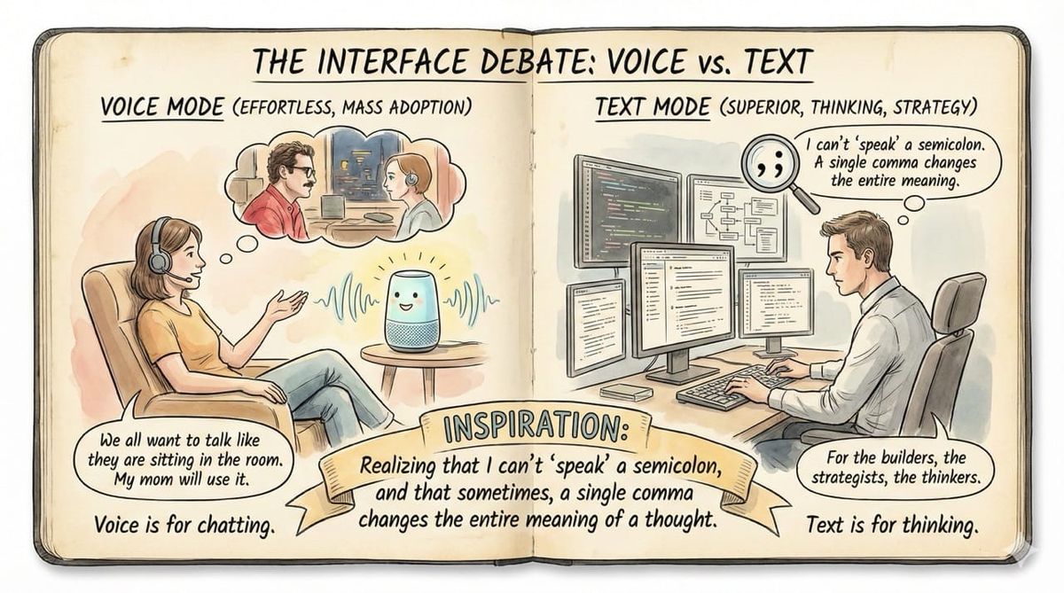 Voice is for Chatting. Text is for Thinking.
