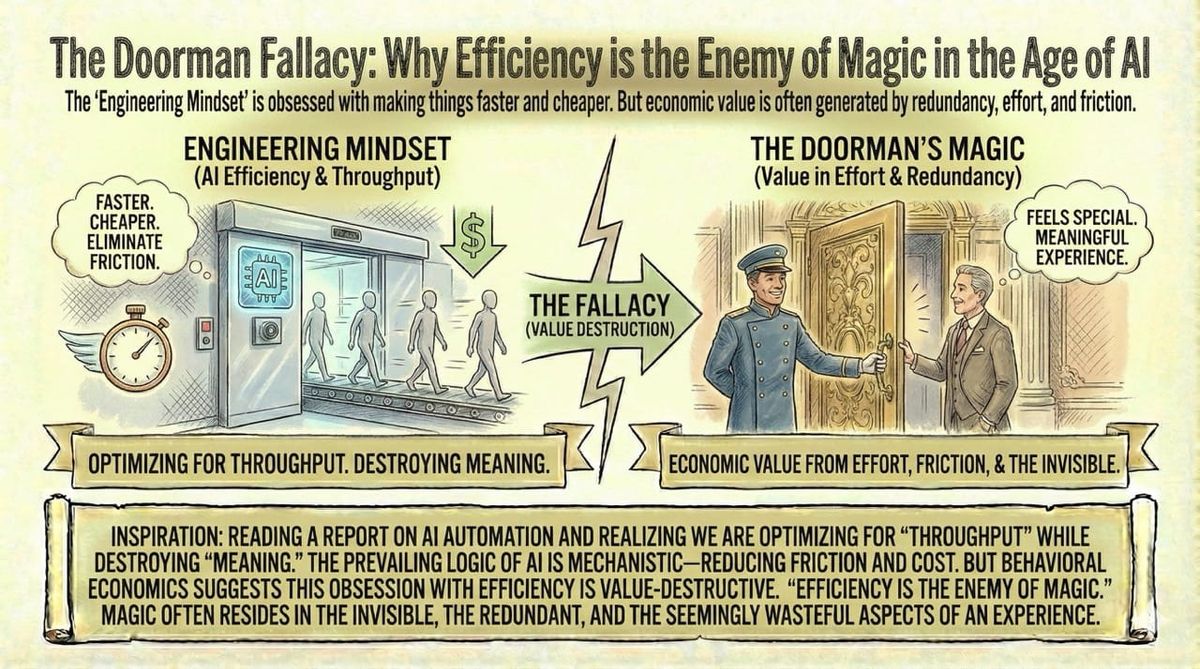 The Doorman Fallacy: Why Efficiency is the Enemy of Magic in the Age of AI