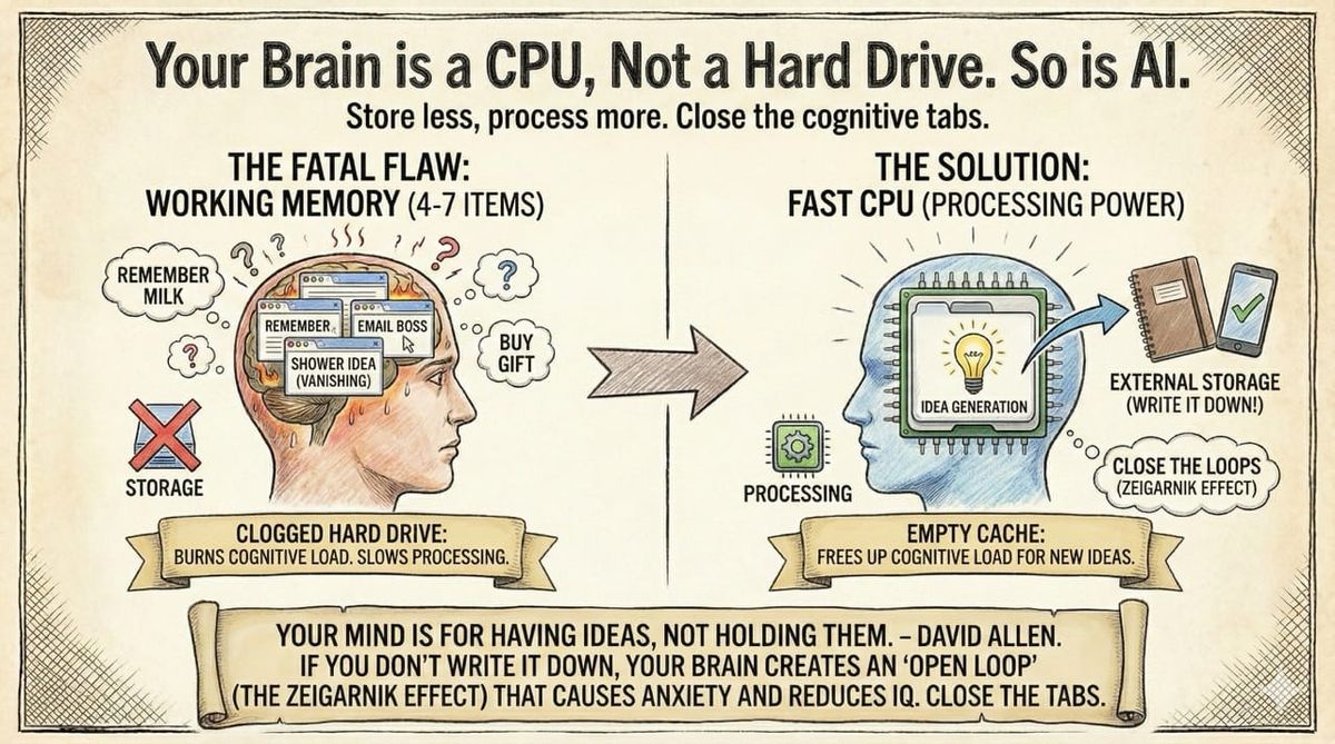 Your Brain is a CPU, Not a Hard Drive. So is AI.