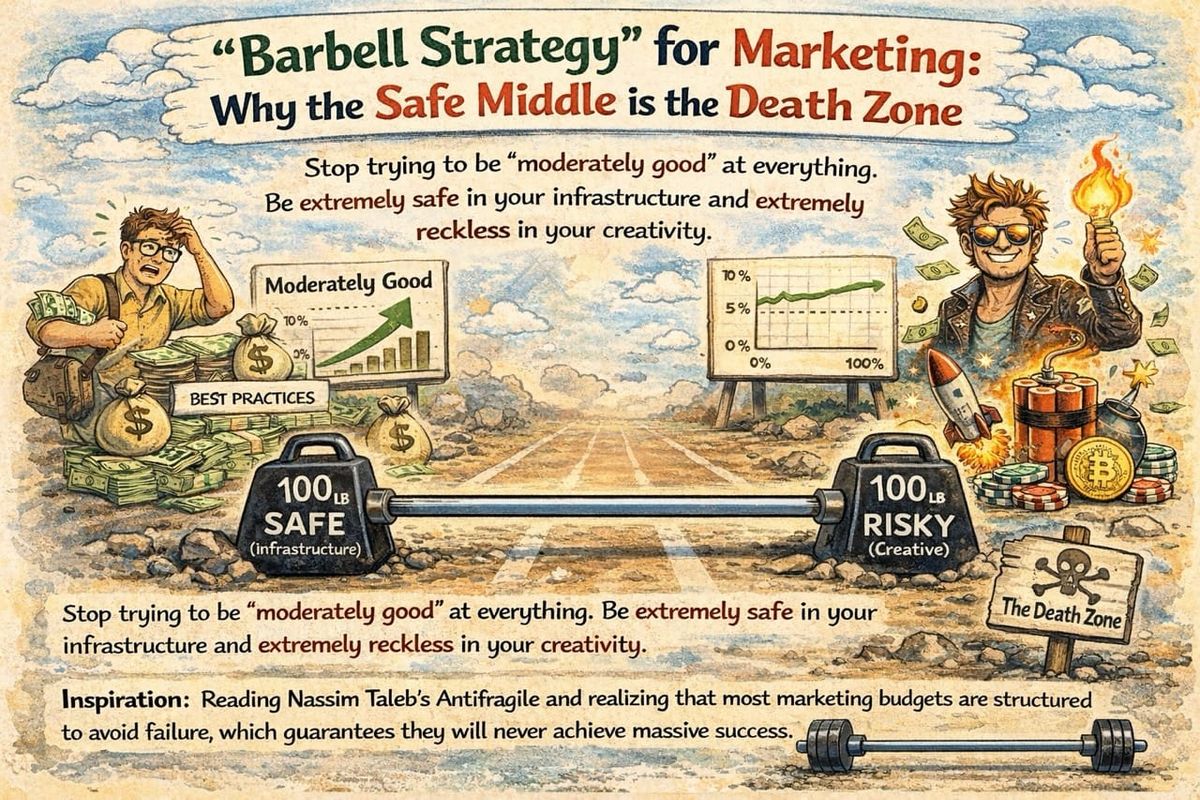 The "Barbell Strategy" for Marketing: Why the Safe Middle is the Death Zone