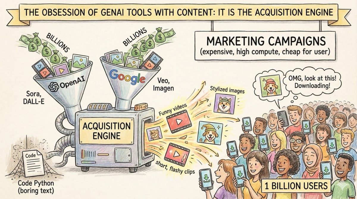 The Obsession of GenAI Tools with Content: It Is the Acquisition Engine