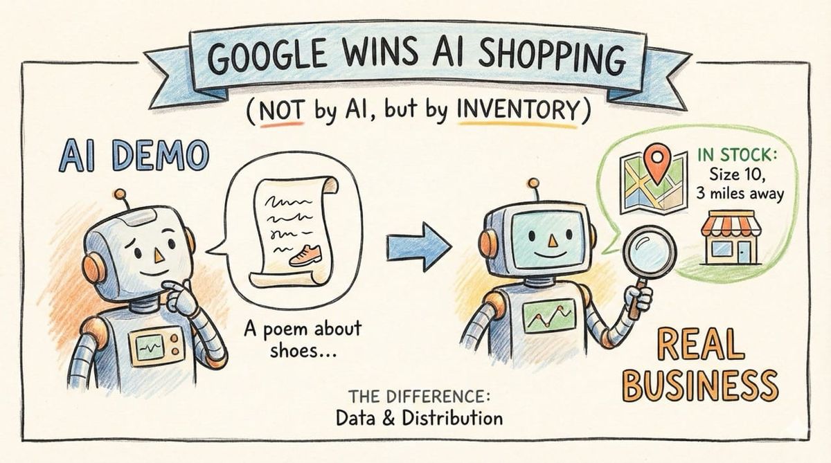Google Will Win AI Shopping (Not because of AI, but because of Inventory)