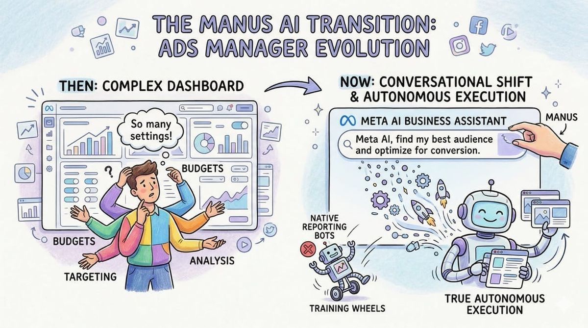Meta AI Business Assistant in Ads Manager: The Manus AI Transition
