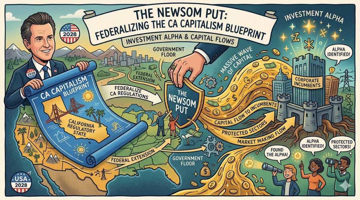 Gavin Newsom Presidency. The Newsom Put: Trading the California Capitalism Blueprint