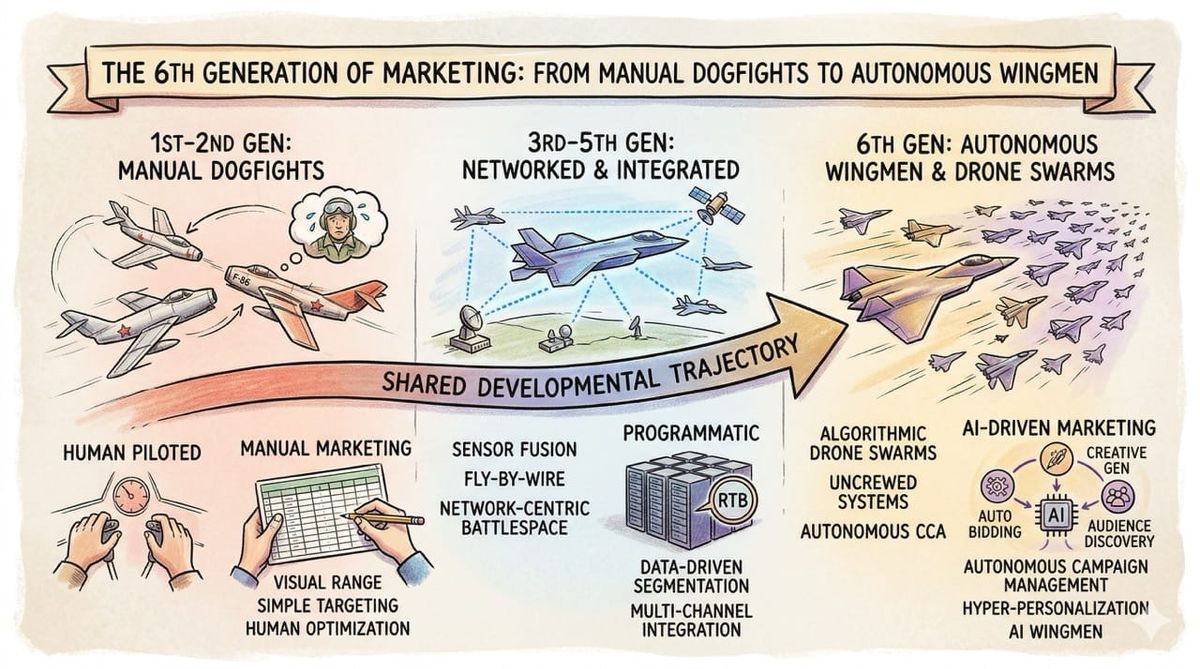 The 6th Generation of Marketing: From Manual Dogfights to Autonomous Wingmen
