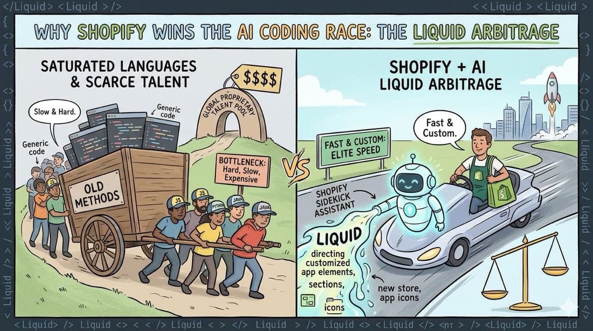 Why Shopify Wins the AI Coding Race: The Liquid Arbitrage