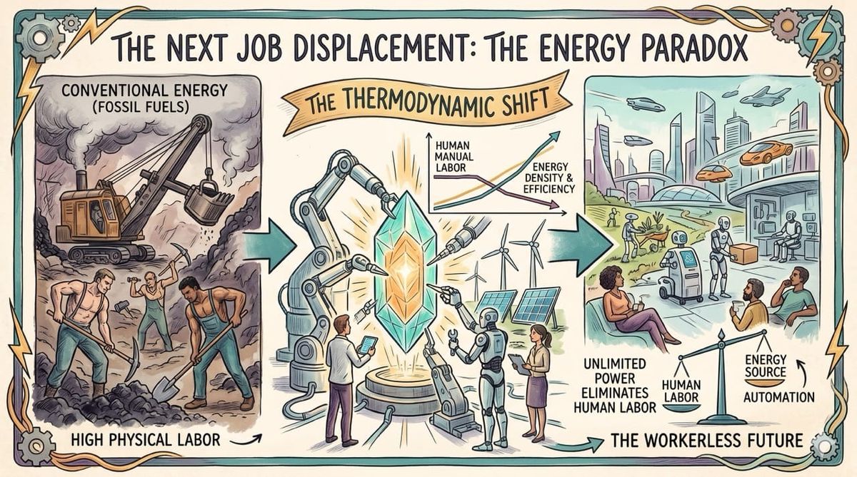 The Next Job Displacement: The Energy Paradox (Why Unlimited Power Eliminates Human Labor)