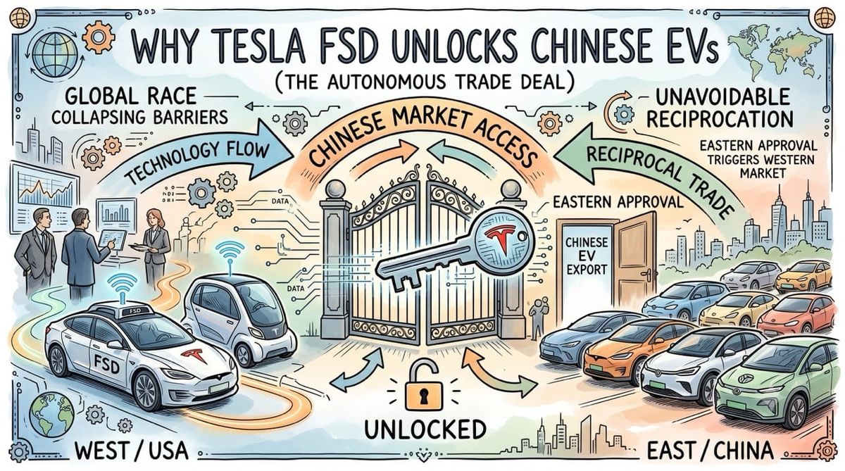 Why Tesla FSD Unlocks Chinese EVs (The Autonomous Trade Deal)
