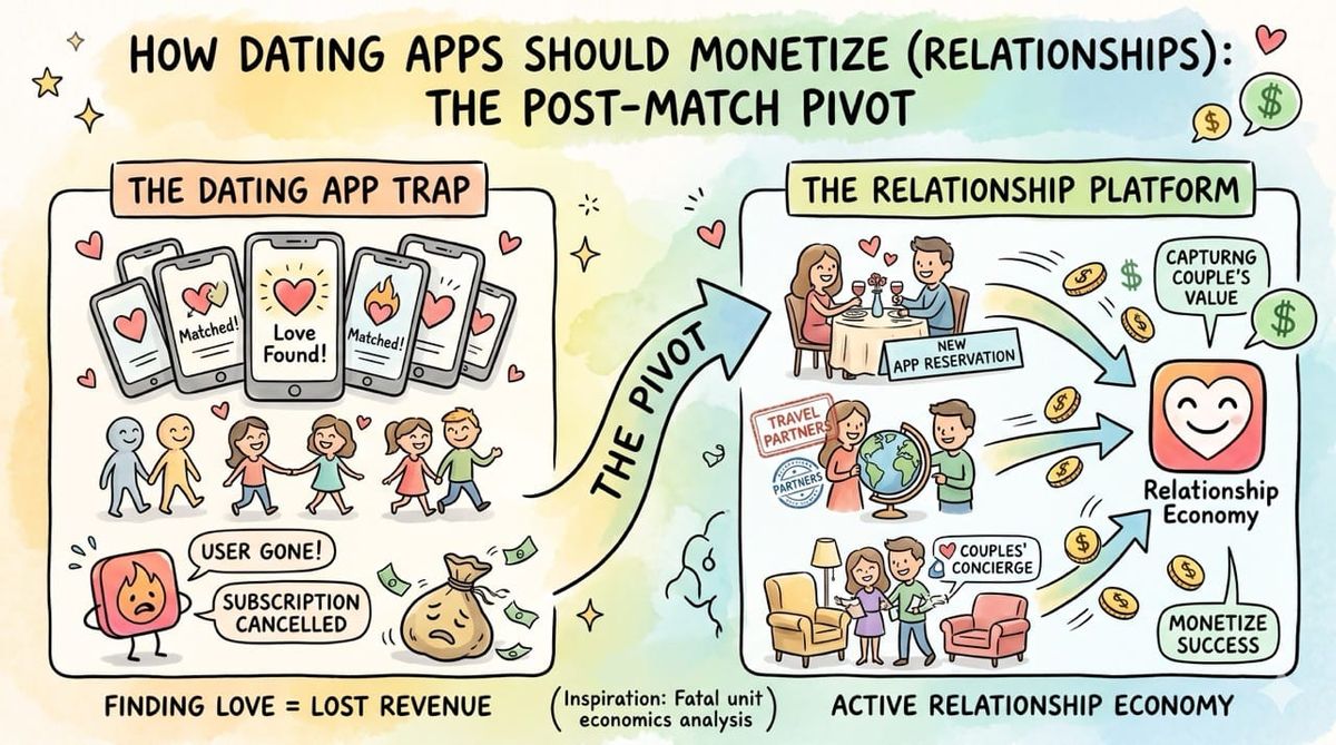 How Dating Apps Should Monetize (Relationships): The Post Match Pivot