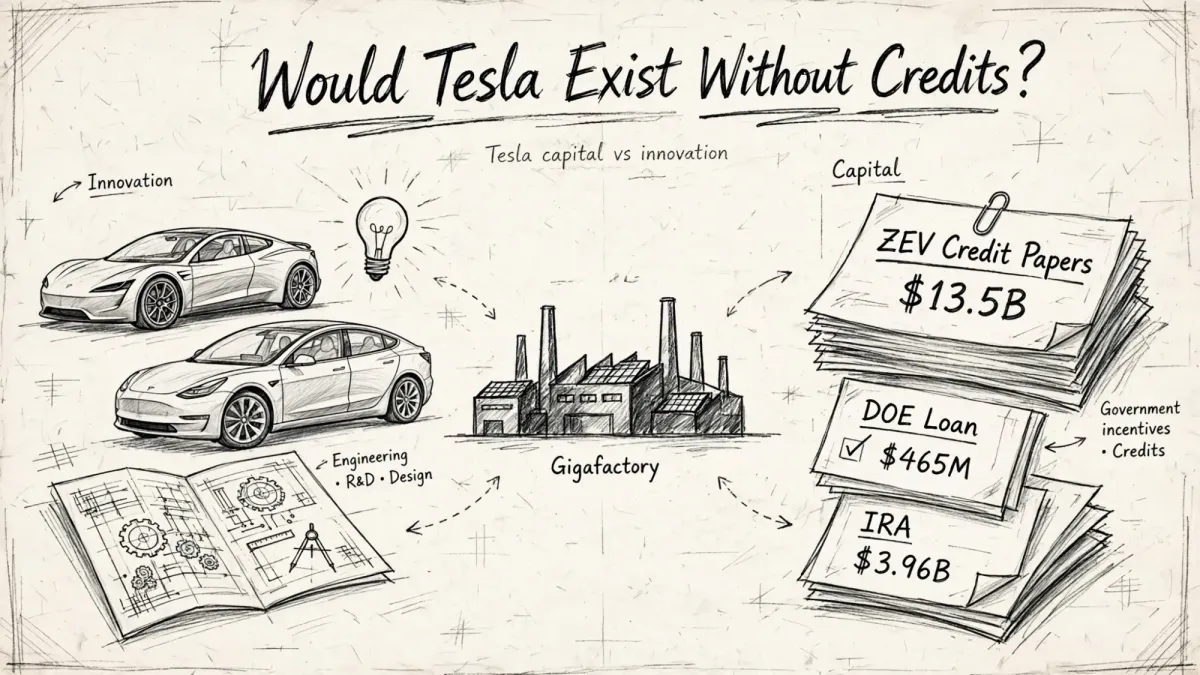 Would Tesla Exist Without EV Credits? The Real Story of Capital Alchemy vs Innovation