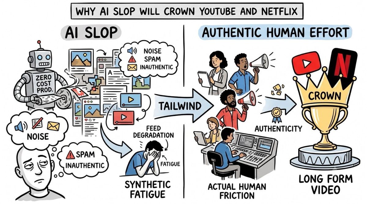 Why AI Slop Will Crown YouTube and Netflix