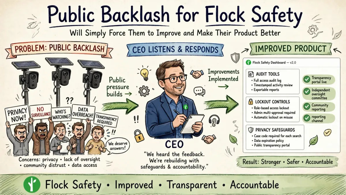 Public Backlash for Flock Safety Will Simply Force Them to Improve and Make Their Product Better (Not Go Obsolete)