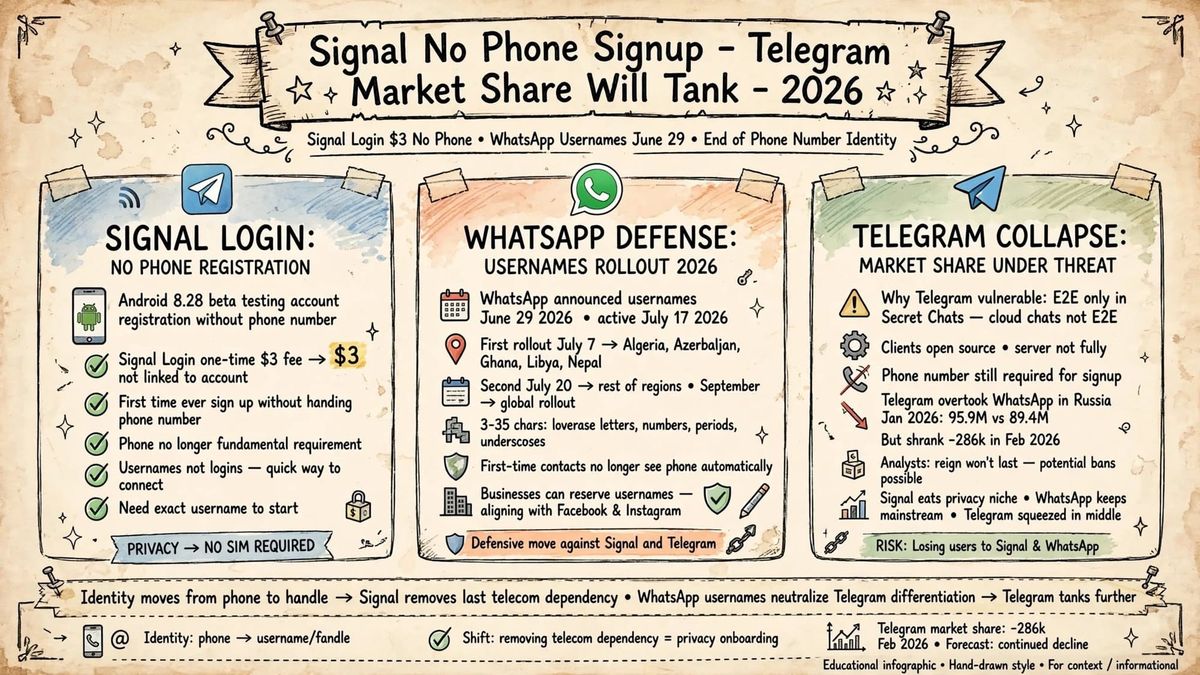 Once Signal Removes The Phone, Telegram's Niche Collapses