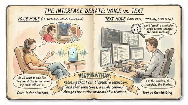 Voice is for Chatting. Text is for Thinking.