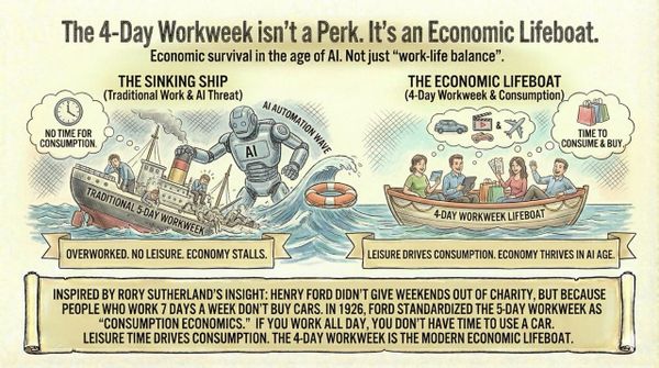 AI Job Displacement? The 4-Day Workweek isn't a Perk. It’s an Economic Lifeboat.