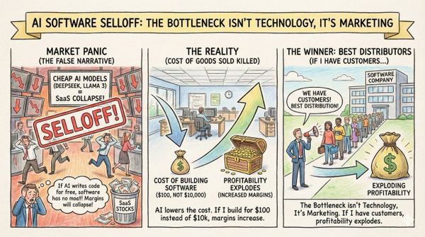 AI Software Selloff: The Bottleneck isn't Technology, It’s Marketing