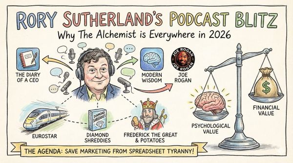 Rory Sutherland’s Podcast Blitz: Why The Alchemist is Everywhere in 2026