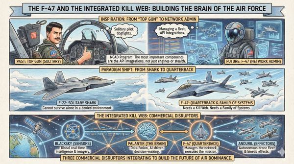 The F-47 and the Integrated Kill Web: How Palantir, Anduril, and BlackSky Are Building the Brain of the Air Force