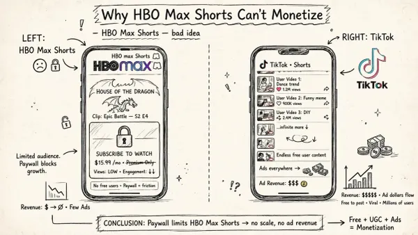 HBO Max Shorts Is a Bad Idea: Why You Can't Monetize TikTok Inside a Subscription