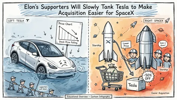 Elon's Supporters Will Slowly Tank Tesla to Make the Acquisition Easier for SpaceX