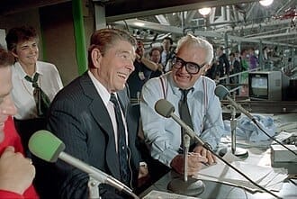 Harry Caray and President Reagan
