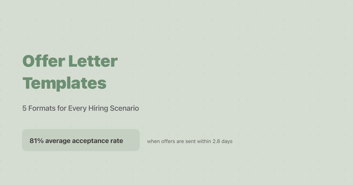 Offer Letter Templates: 5 Formats for Every Hiring Scenario (2026)