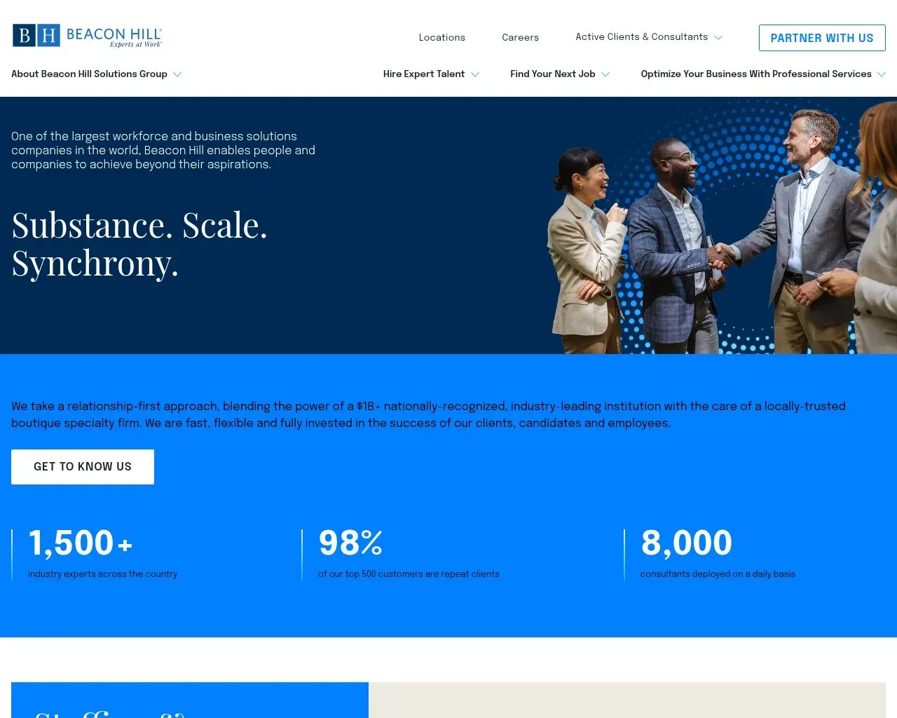 Screenshot of the Beacon Hill Technologies website homepage